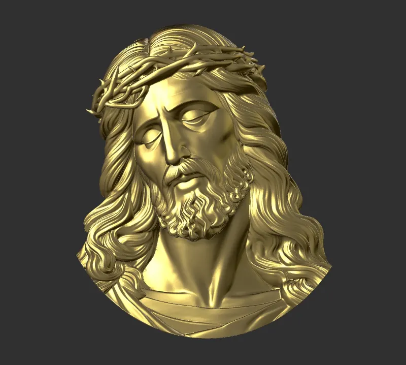 Dije Rostro de Cristo — Dije 3D para joyería