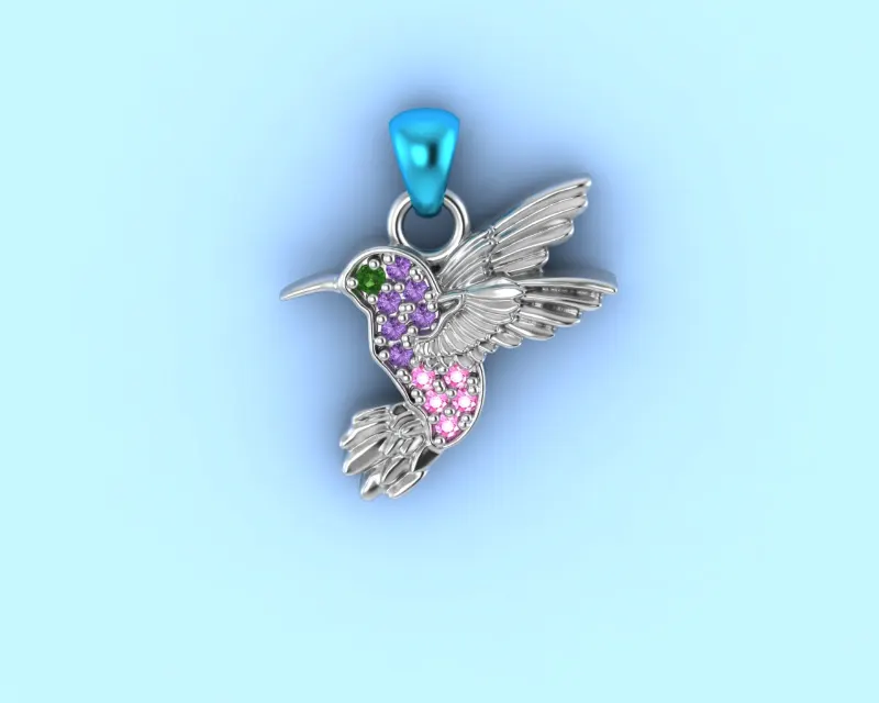 Dije colibrí — Dije 3D para joyería